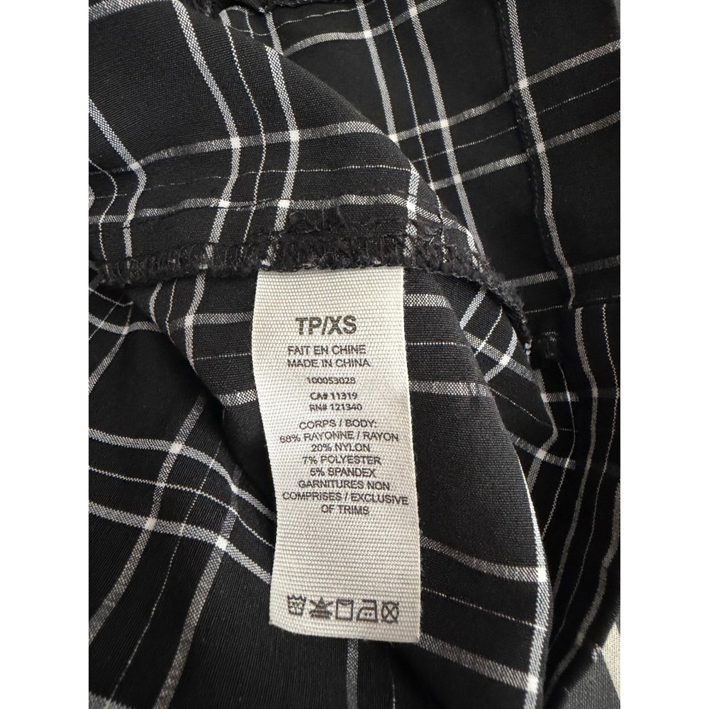 Garage Black White Plaid Mini Skirt Front Slit High Waisted Size xs - Picture 5 of 6